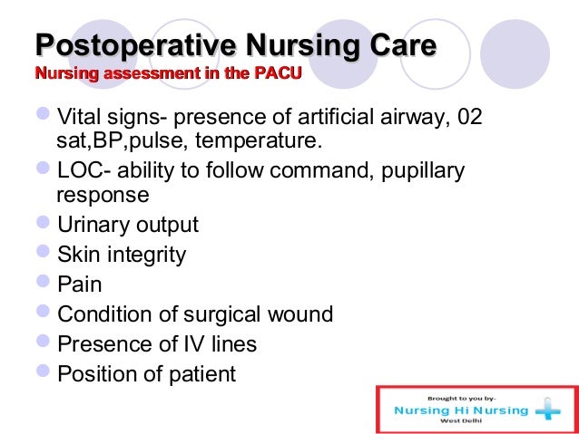 post operative care at home postoperative care nursing responsibility